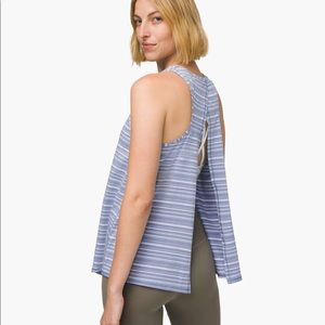 Lululemon All Tied Up Tank Top Blue and White Stripe